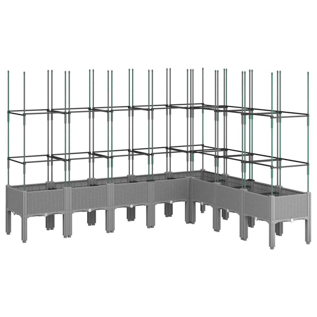 Vidaxl - Jardinière avec treillis gris clair 200x160x142,5 cm PP vidaXL 367972 - Image 2