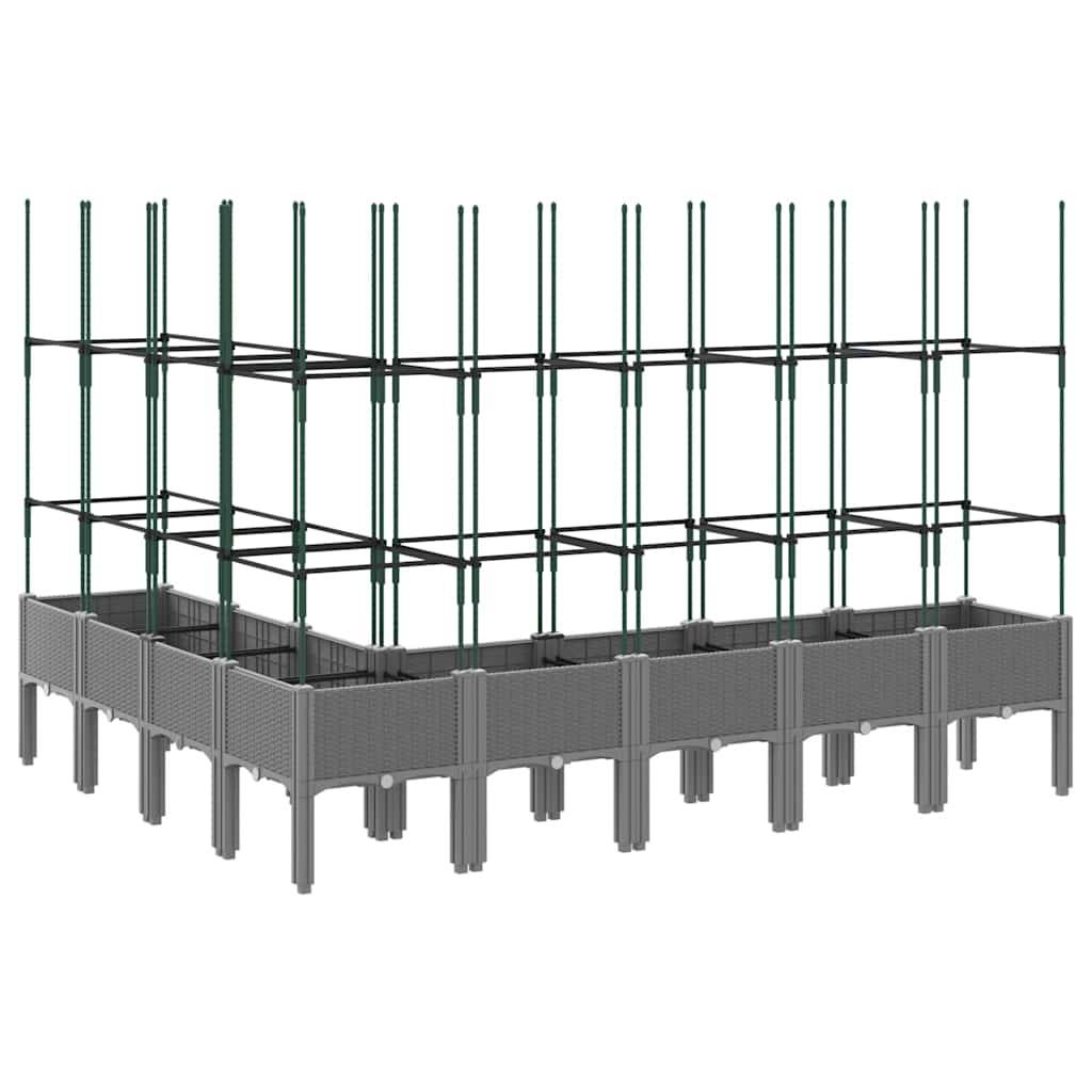 Vidaxl - Jardinière avec treillis gris clair 200x160x142,5 cm PP vidaXL 367972 - Image 6