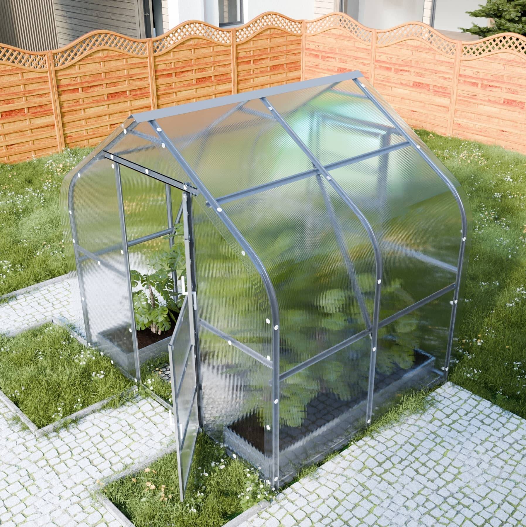 KLASIKA GREENHOUSES - Serre KLASIKA*DROP 5m2, 2,5m x 2m, 6 mm avec revêtement en polycarbonate - Image 1