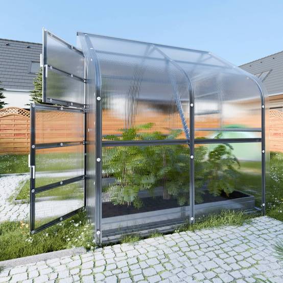 Serre KLASIKA*DROP 5m2, 2,5m x 2m, 6 mm avec revêtement en polycarbonate - Image 2