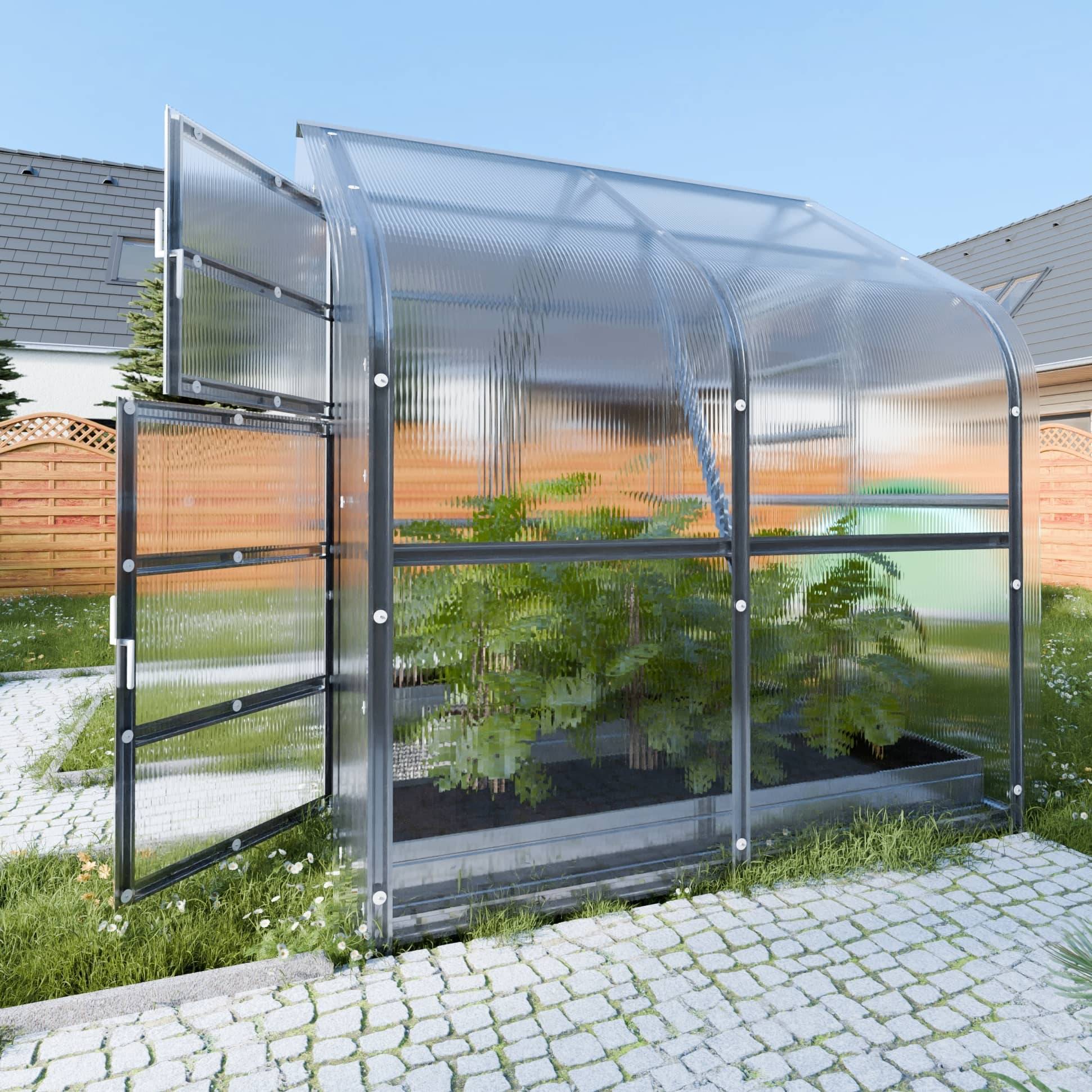 Serre KLASIKA*DROP 5m2, 2,5m x 2m, 6 mm avec revêtement en polycarbonate - Image 2