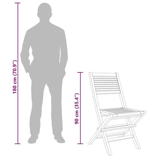 Chaises de jardin pliantes lot de 4 bois de teck naturel 47 x 62 x 90 cm - PANGIVO - Image 6