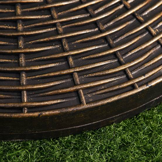 Base de parasol ronde en plastique effet rotin 25 kg pour mâts 35 mm, 38 mm, 48 mm - Image 10
