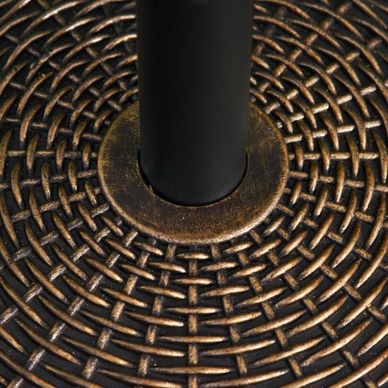 Base de parasol ronde en plastique effet rotin 25 kg pour mâts 35 mm, 38 mm, 48 mm - Image 9