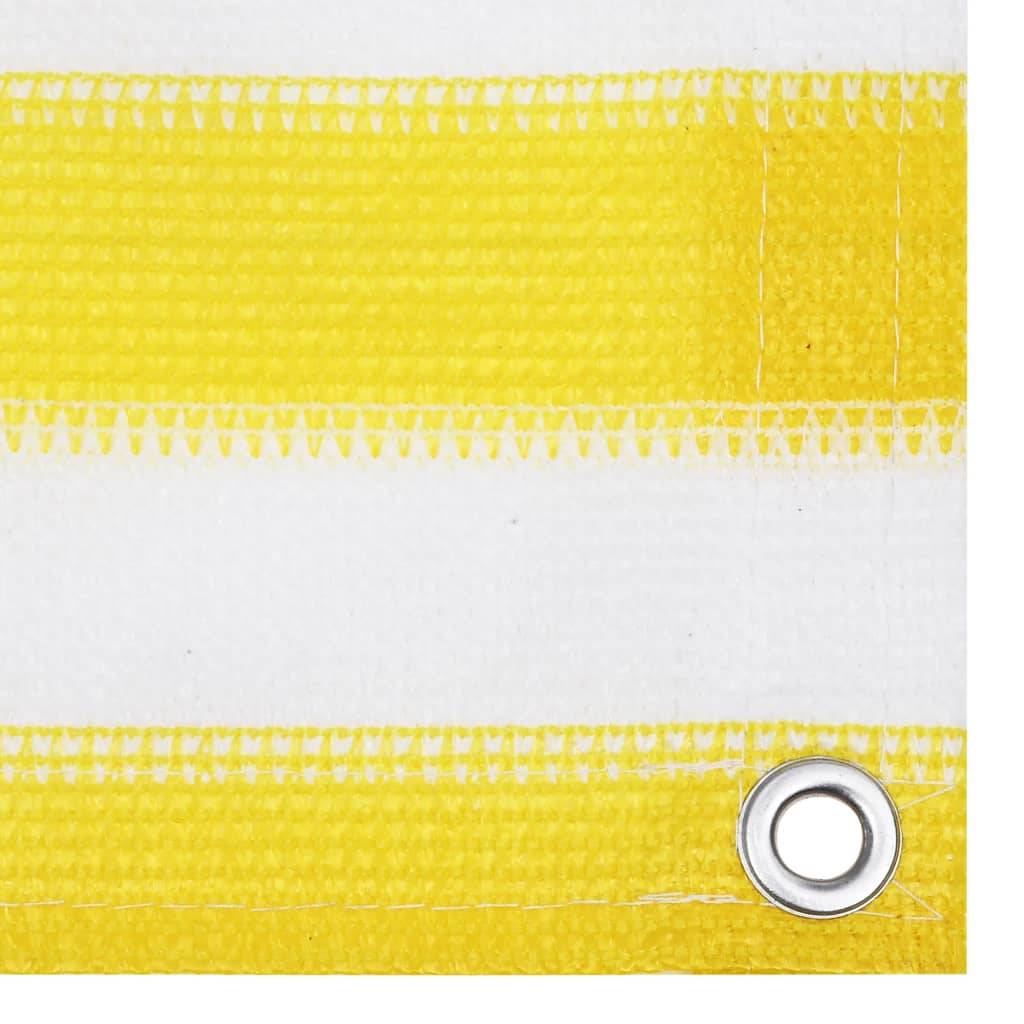 Helloshop26 - Écran de balcon brise pare vue protection confidentialité 90 x 300 cm PEHD jaune et blanc - Image 2