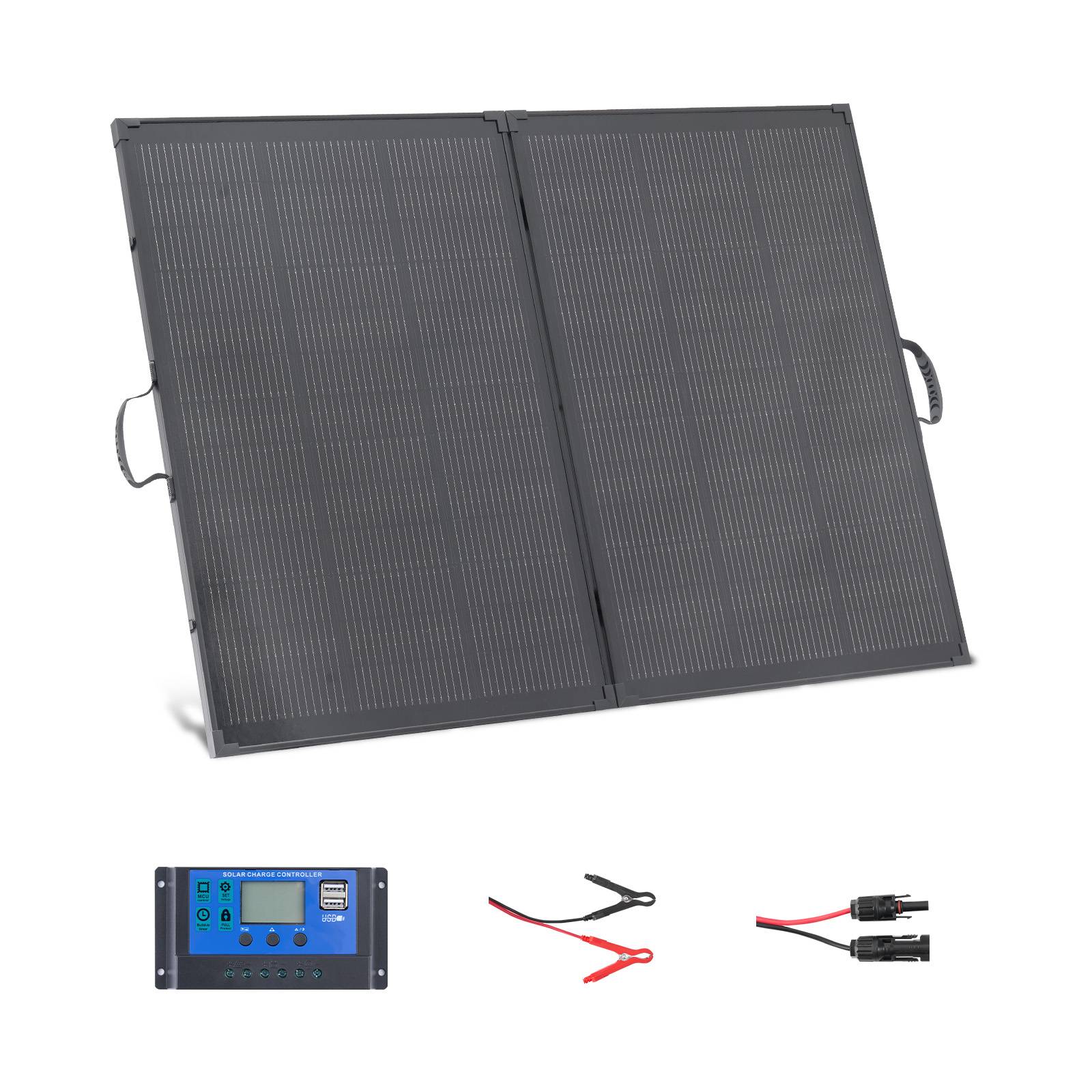 Vevor - VEVOR Panneau Solaire Portable Chargeur Pliable Monocristallin à Cadre 200 W - Image 1