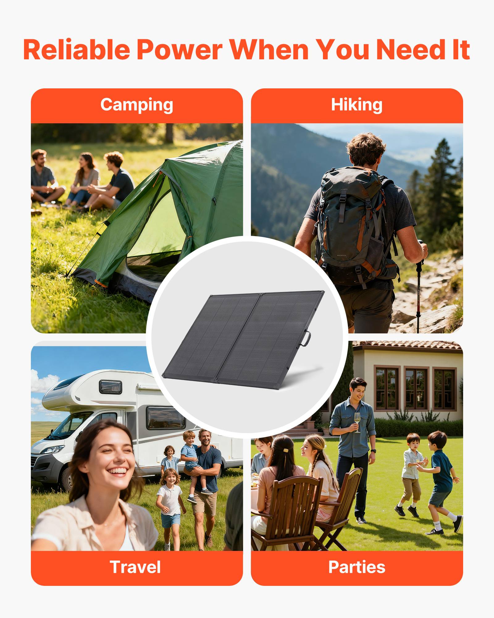 Vevor - VEVOR Panneau Solaire Portable Chargeur Pliable Monocristallin à Cadre 200 W - Image 6