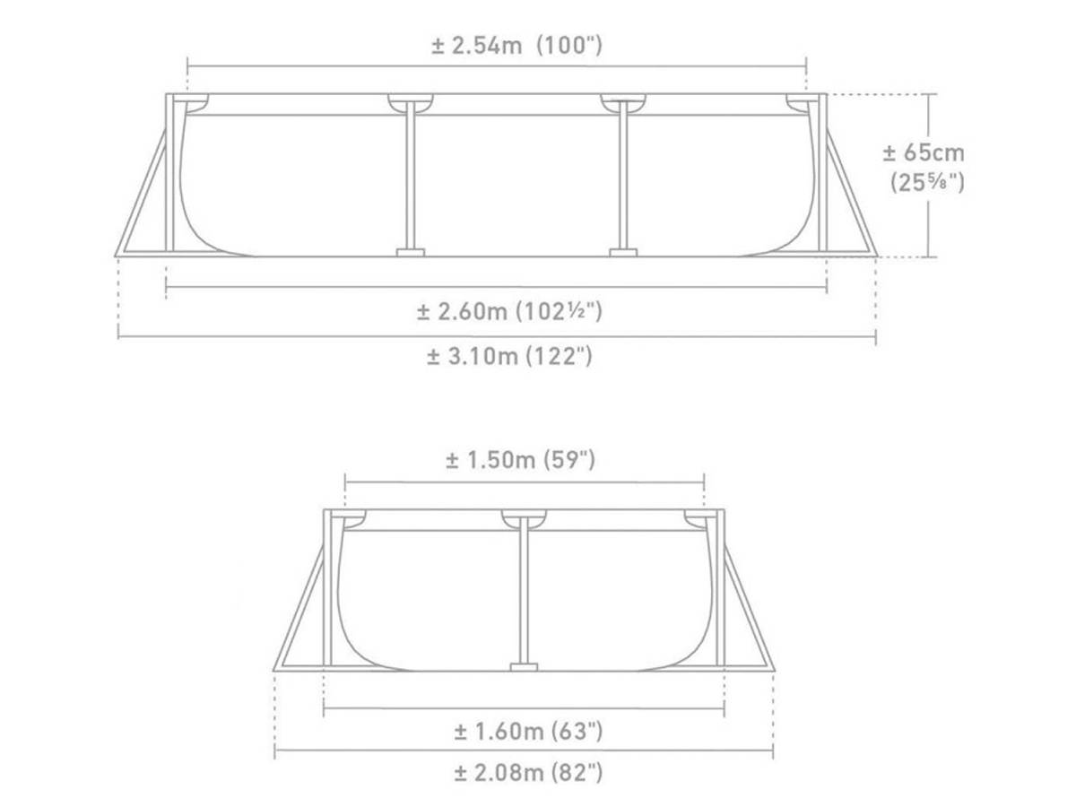 Piscine tubulaire rectangulaire 2,60 x 1,60 x 0,65 m - Intex - Image 4