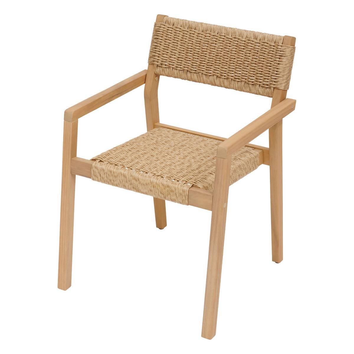 Hesperide - Lot de 2 fauteuils de salon de jardin "Temeira" acacia  et texaline Hespéride - Image 2