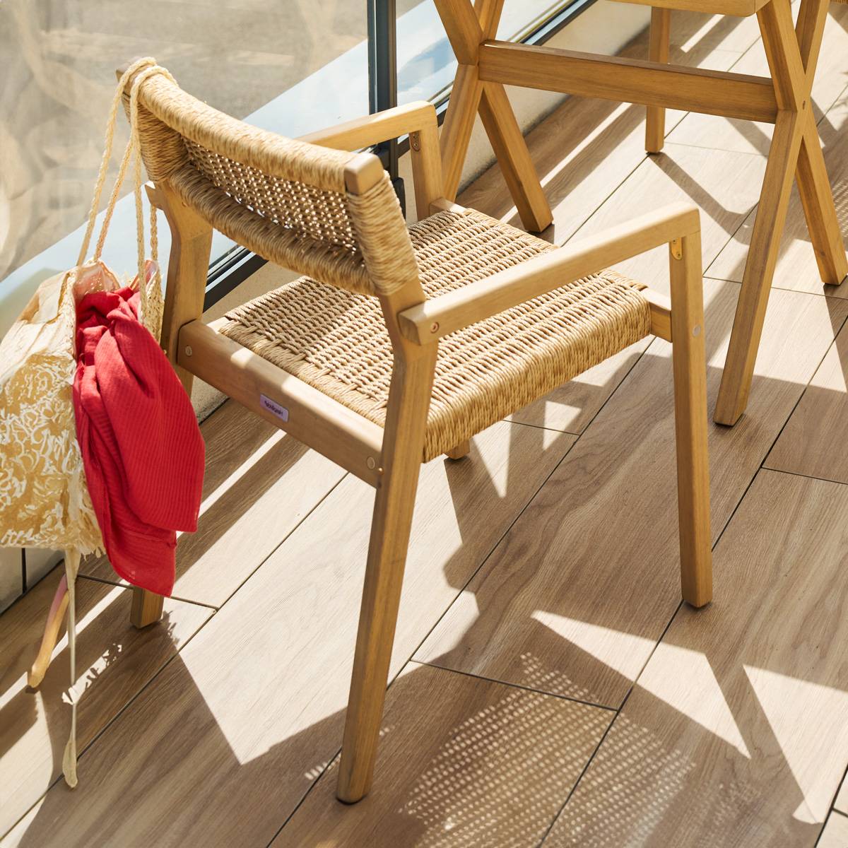 Hesperide - Lot de 2 fauteuils de salon de jardin "Temeira" acacia et texaline Hespéride - Image 1