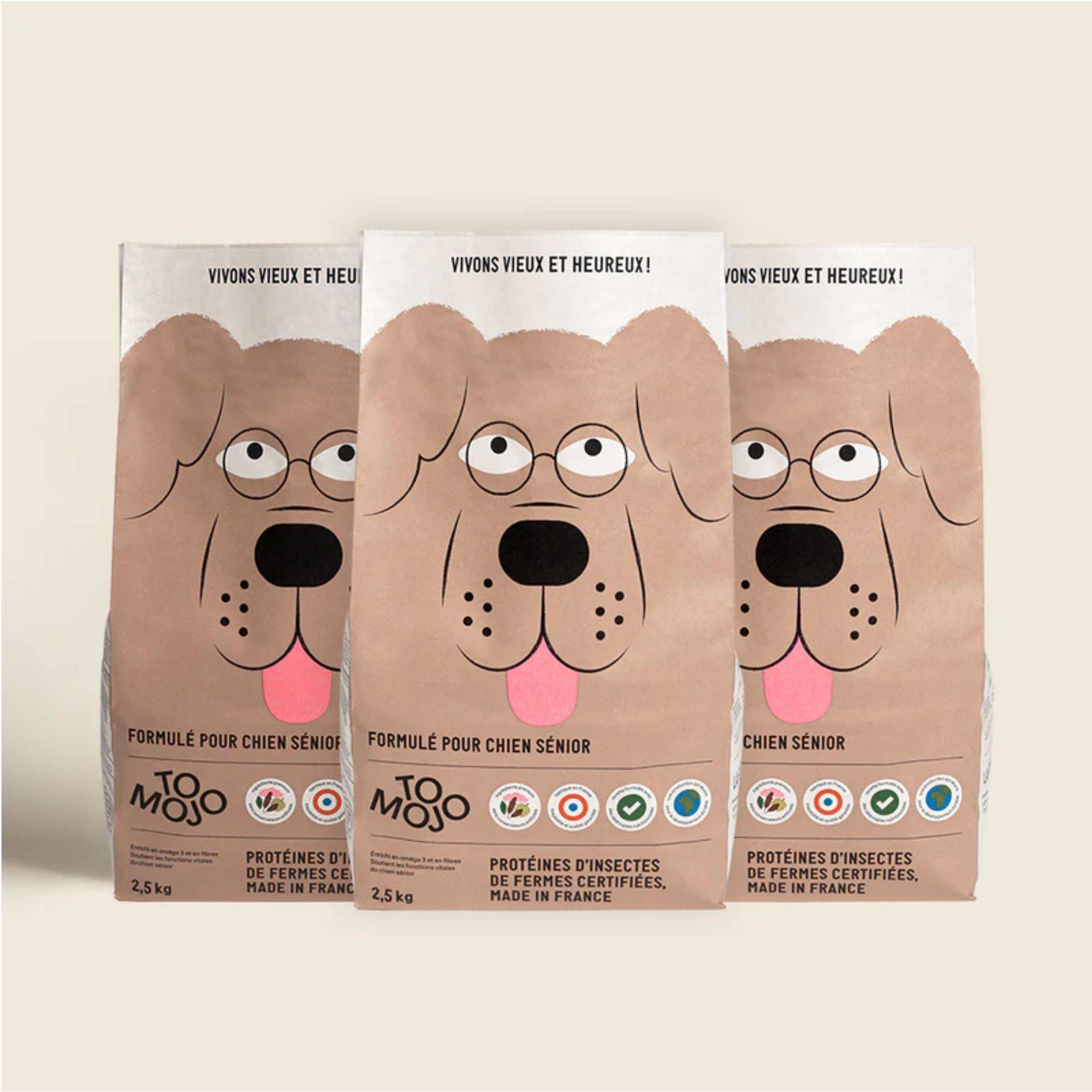 Croquettes aux insectes pour chien sénior 7,5kg - Tomojo - Image 1