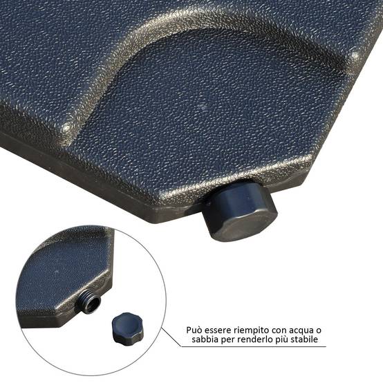 Set de 4 bases de parasol de jardin en plastique 50 × 50 × 7,5 cm - Image 10