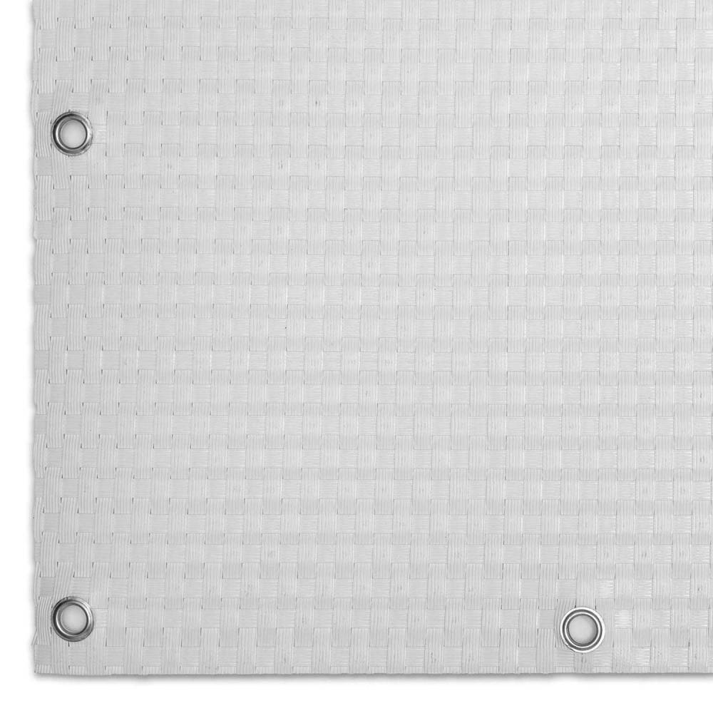 Rattan Art - Brise-vue en résine tressée avec oeillets métalliques coloris blanc 0.9 x 5 m - Image 3
