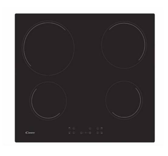 Table de cuisson vitrocéramique 4 feux 6500w noir CC64CH Candy
