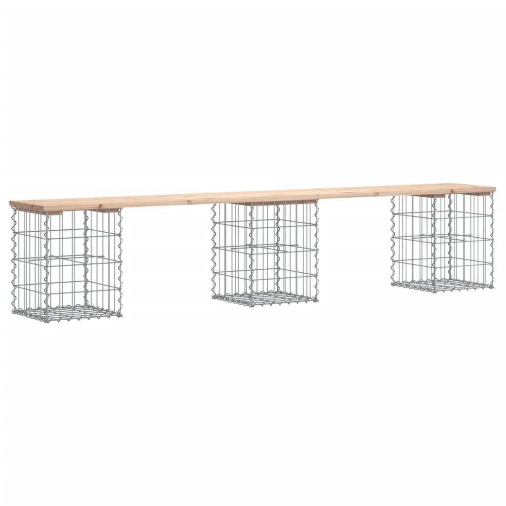 Maison Chic - Banc de jardin - Banc d'extérieur - Banquette design de gabion 203x31x42 cm bois massif de pin - Image 1