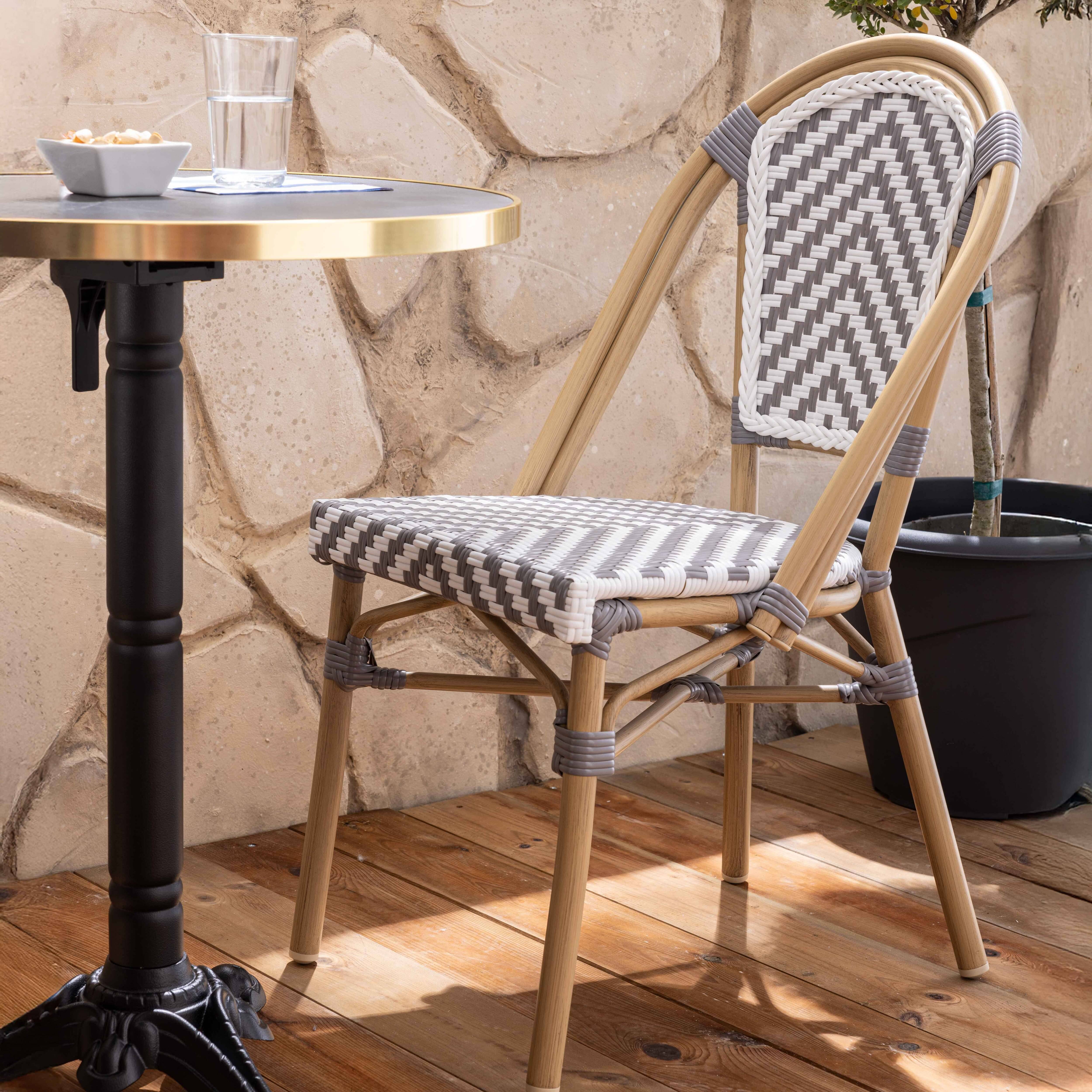 Oviala - Chaise de terrasse en aluminium et rotin synthétique Auteuil - Oviala - Image 4