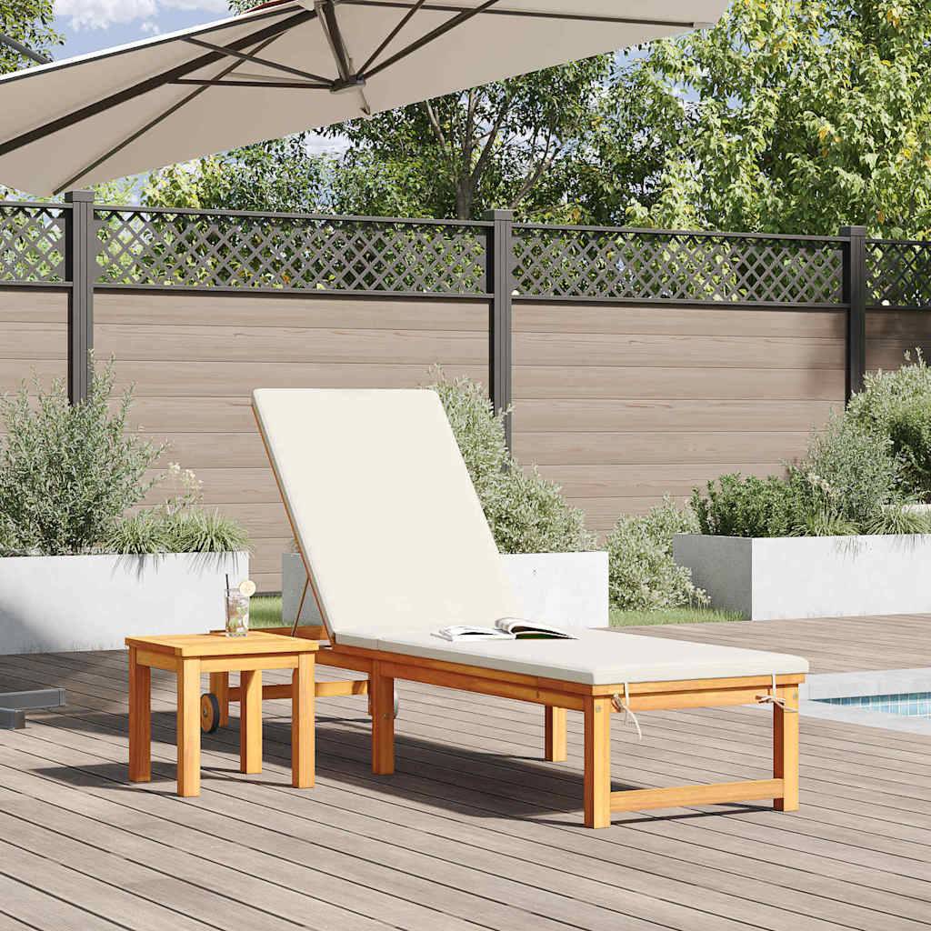 Transat | Bain de soleil | Chaise longue Marron 202 x 53 x 89 cm Bois d'Acacia Massif - Image 3
