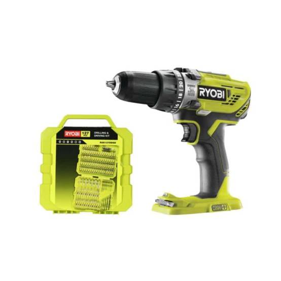 Ryobi - Pack RYOBI Perceuse à percussion 18V Oneplus R18PD3-0 - coffret 127 accessoires de vissage perçage RAK127DDSD - Image 1
