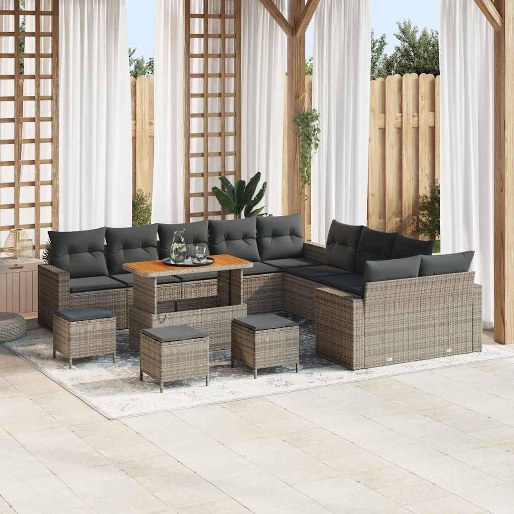ComfortXL - Salon de Jardin Complet Poly Rotin 18 Pièces Table et Rangement Confortable Terrasse Gris – ComfortXL Outdoor Living - Image 1