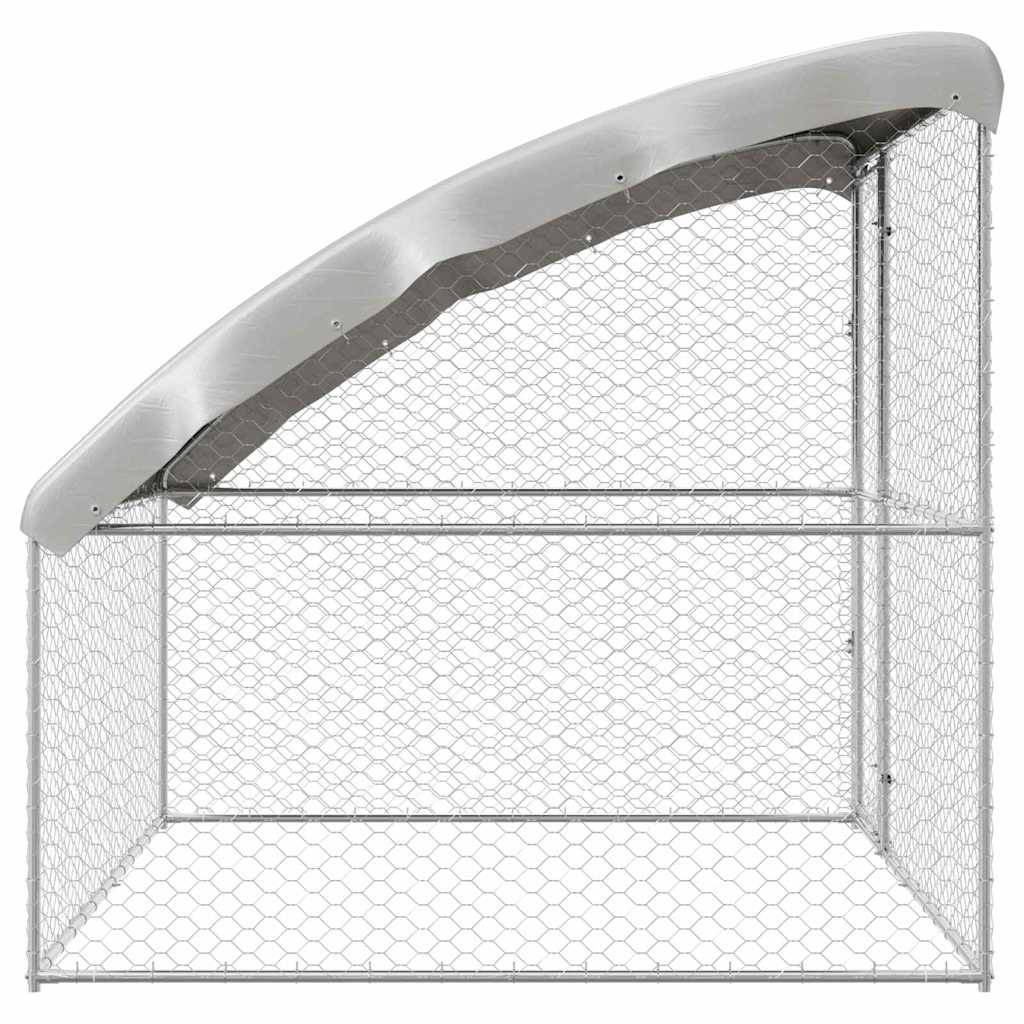 Chenil pour chien acier galvanisé argenté 200 x 200 x 200 cm, Poids:26.8kg - PANGIVO - Image 5