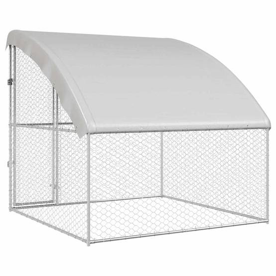 Chenil pour chien acier galvanisé argenté 200 x 200 x 200 cm, Poids:26.8kg - PANGIVO - Image 6