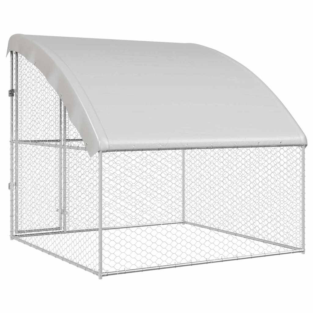 Chenil pour chien acier galvanisé argenté 200 x 200 x 200 cm, Poids:26.8kg - PANGIVO - Image 6