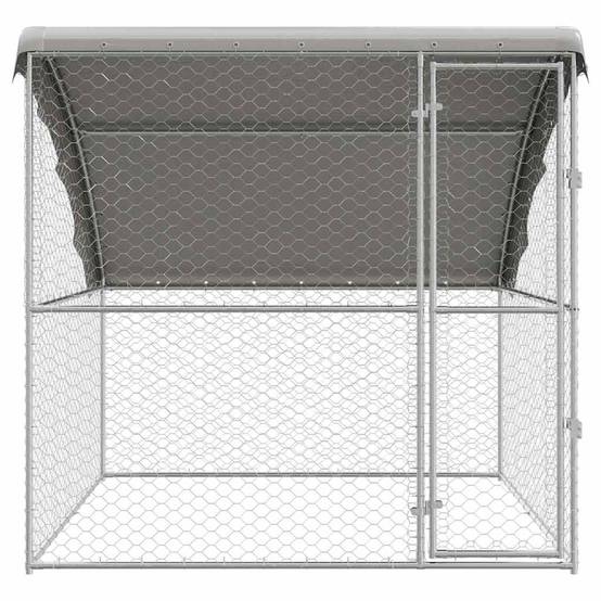Chenil pour chien acier galvanisé argenté 200 x 200 x 200 cm, Poids:26.8kg - PANGIVO - Image 4