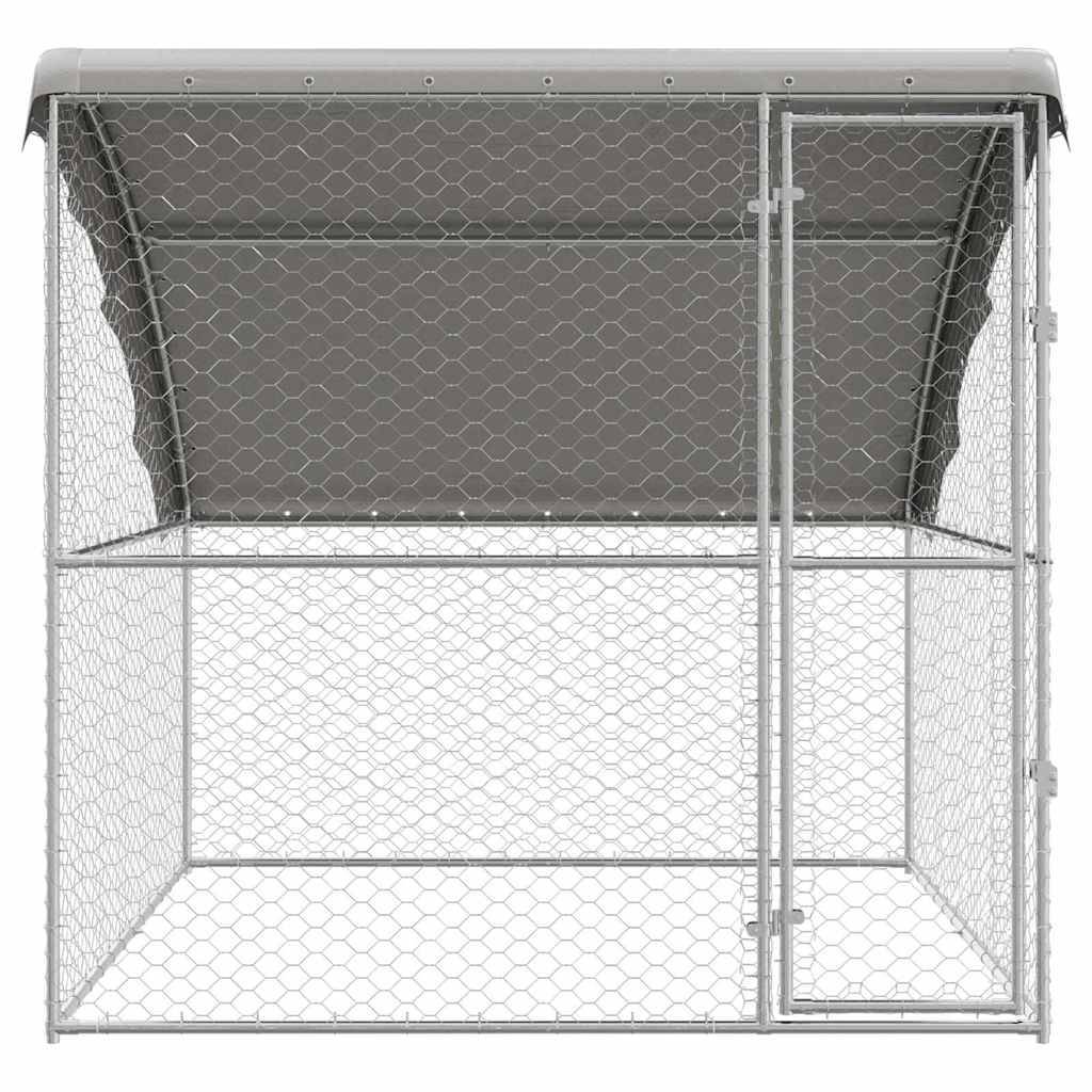 Chenil pour chien acier galvanisé argenté 200 x 200 x 200 cm, Poids:26.8kg - PANGIVO - Image 4
