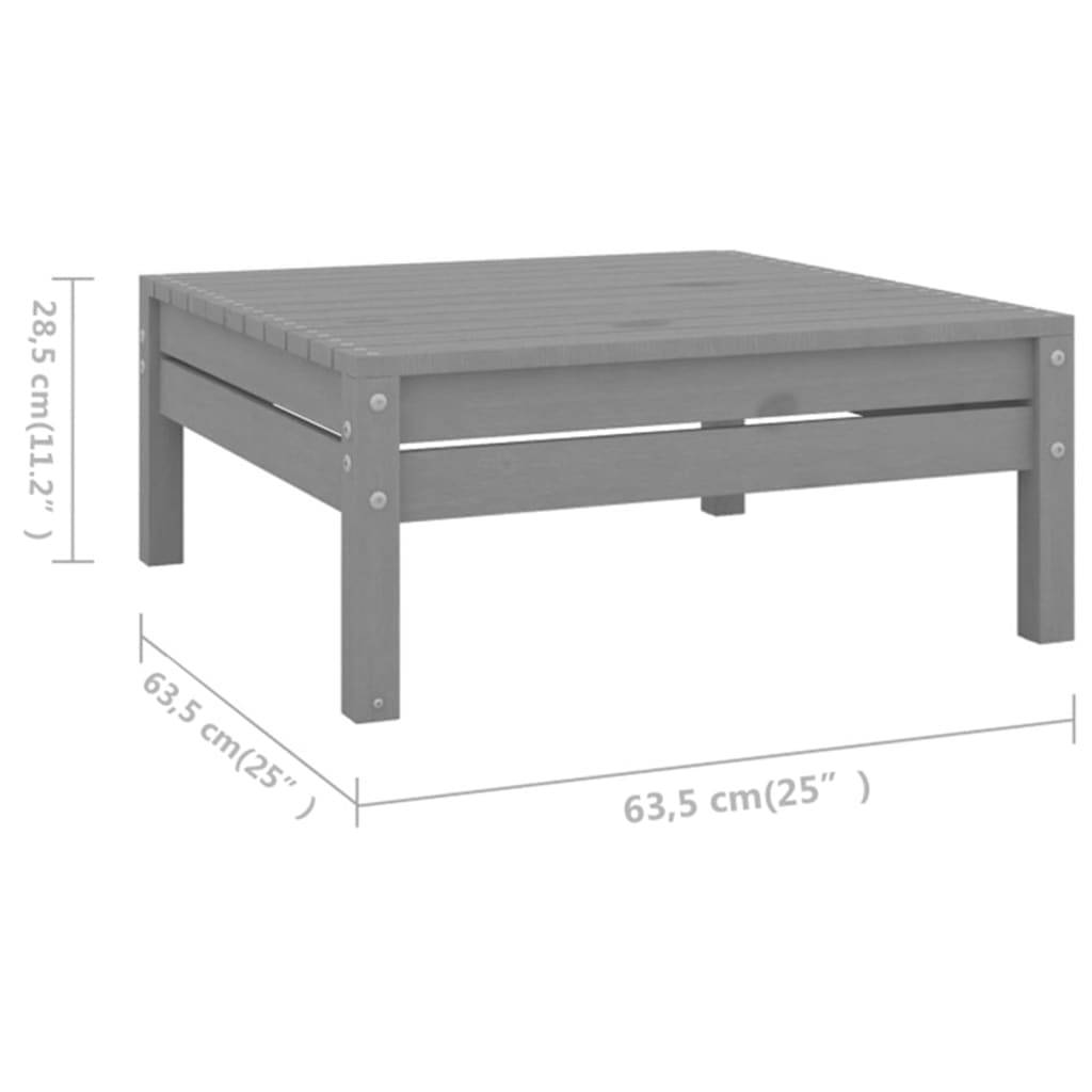 Helloshop26 - Salon de jardin meuble d'extérieur ensemble de mobilier 8 pièces bois de pin massif gris - Image 6