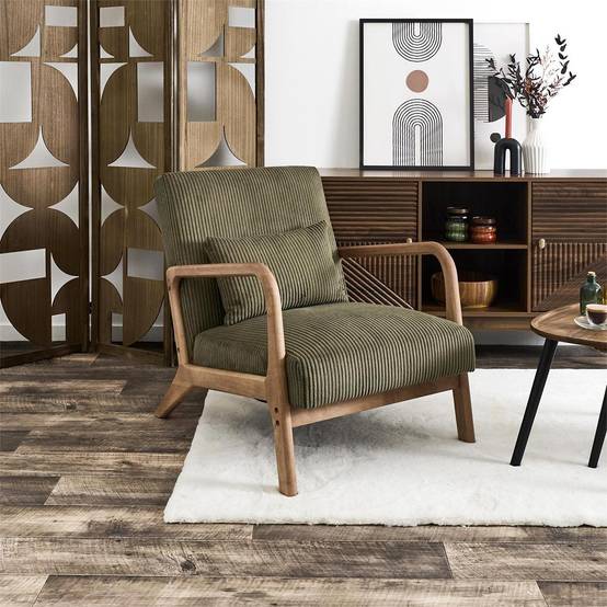 The Home Deco Factory - Fauteuil en velours côtelé Scott - Image 7