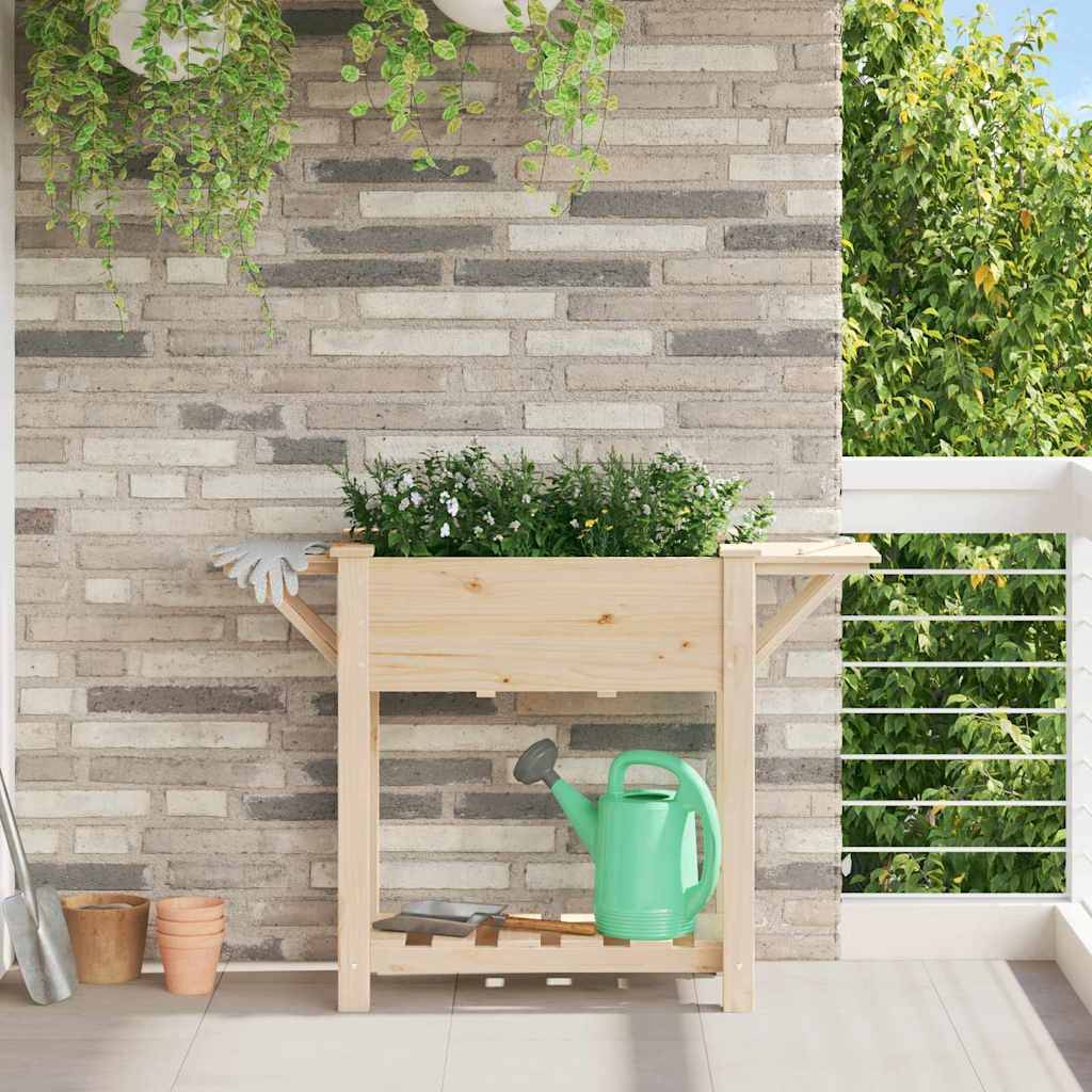 Cache-pot, Pot De Fleurs avec étagère Beige 111 x 37 x 76.5 cm g360 - Image 2