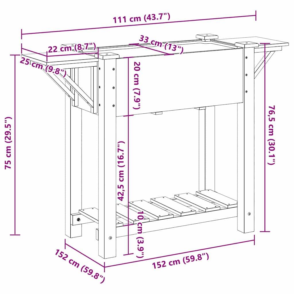 Cache-pot, Pot De Fleurs avec étagère Beige 111 x 37 x 76.5 cm g360 - Image 8