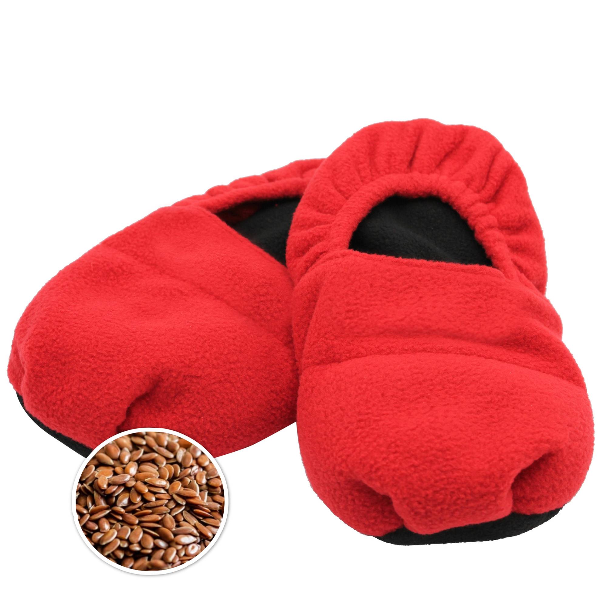 Fishtec - Chaussons Chauffants Micro-ondes à Graines de Lin - Chaleur Relaxante - Unisexes, Réutilisables et Lavables - Taille Unique 36 à 40