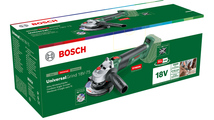 Bosch - Meuleuse angulaire sans fil UniversalGrind 18V-75 Ø125mm - BOSCH VERT - sans batterie, ni chargeur - 06033E5001 - Image 2
