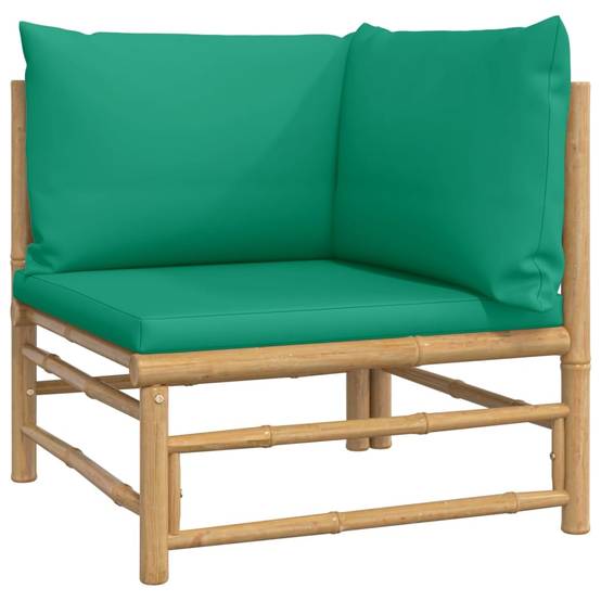 ComfortXL - Ensemble Canapé Jardin Bambou 4 pcs Coussins Vert Modulaire – ComfortXL Outdoor Living - Image 4