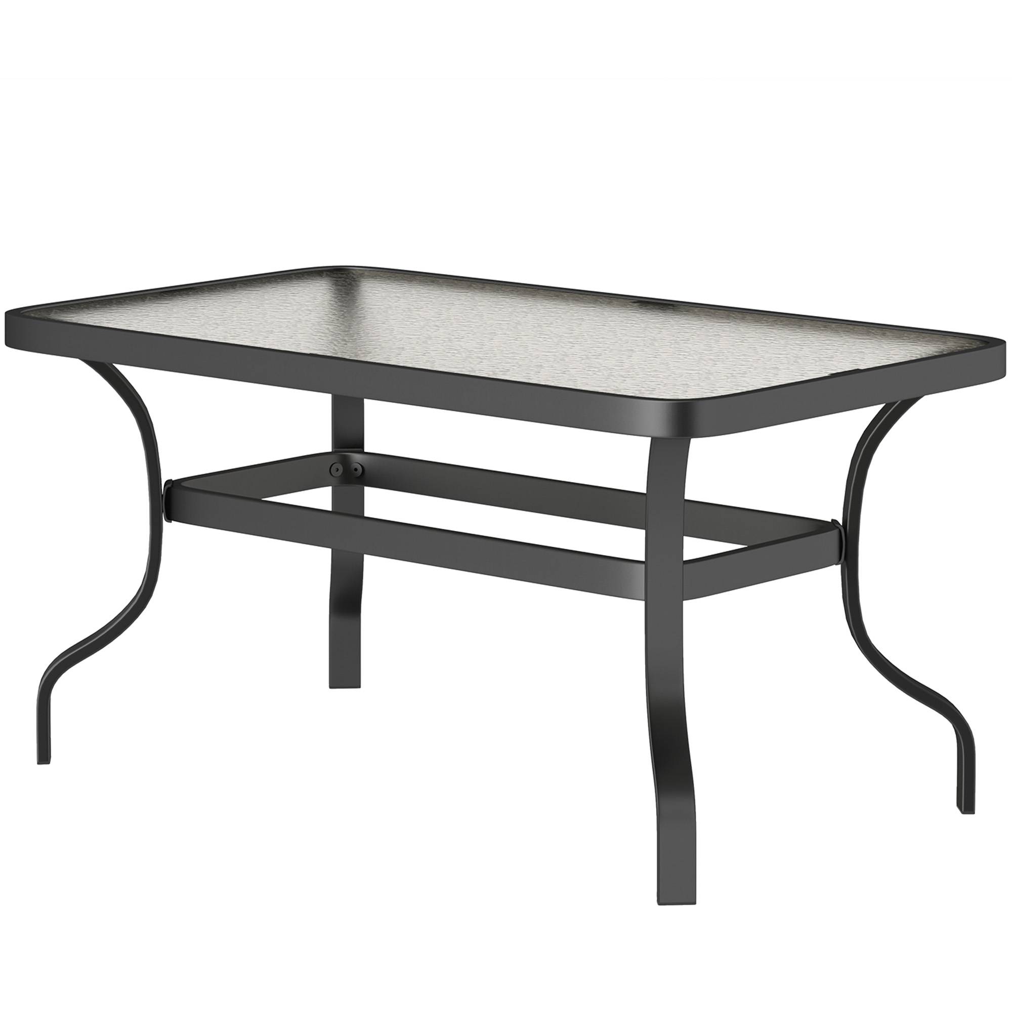PANGIVO - Table basse de jardin métal et verre trempé noir 95 x 55 x 46 cm - PANGIVO - Image 2