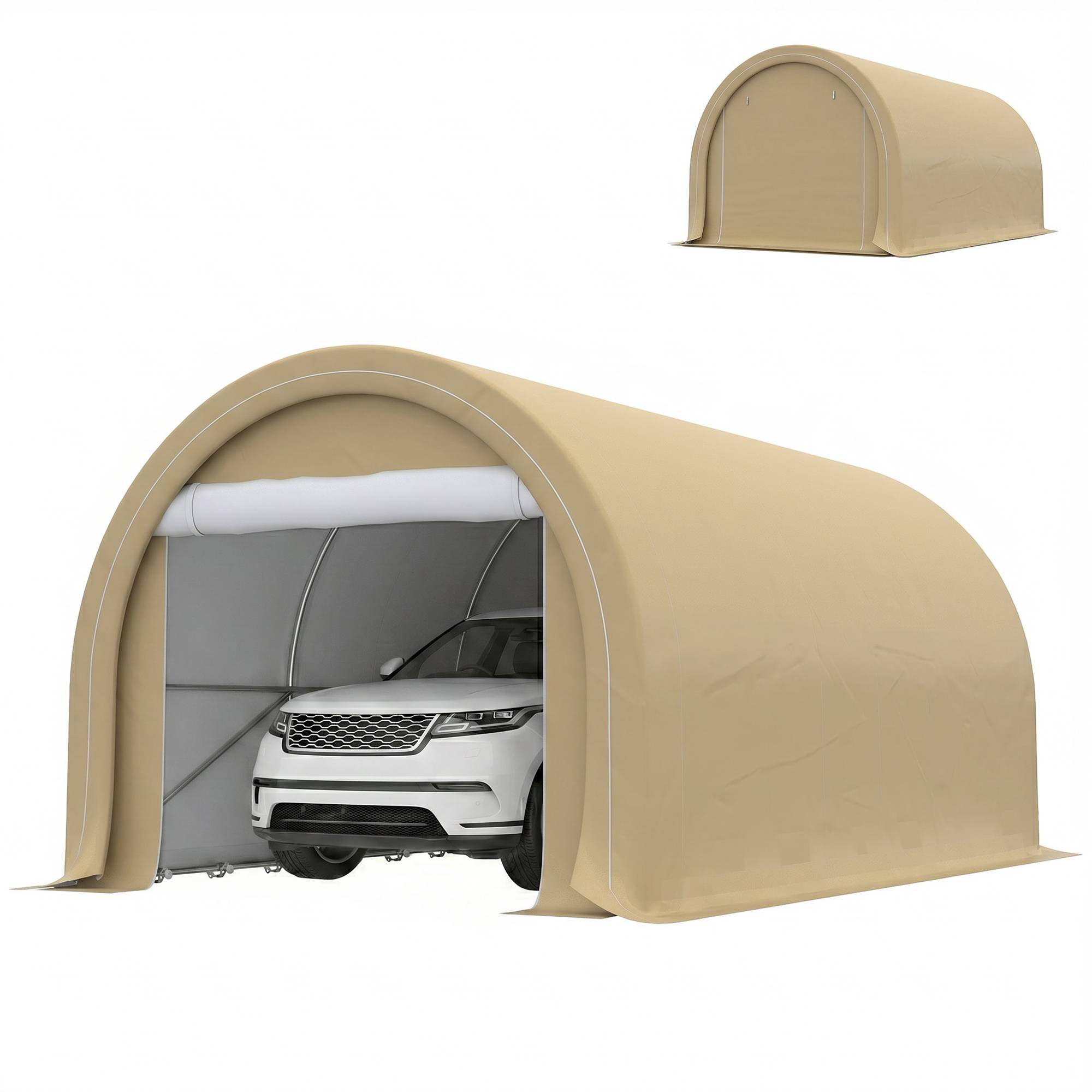 Abri de jardin ouvert acier beige 500 x 300 x 240 cm - PANGIVO - Image 1