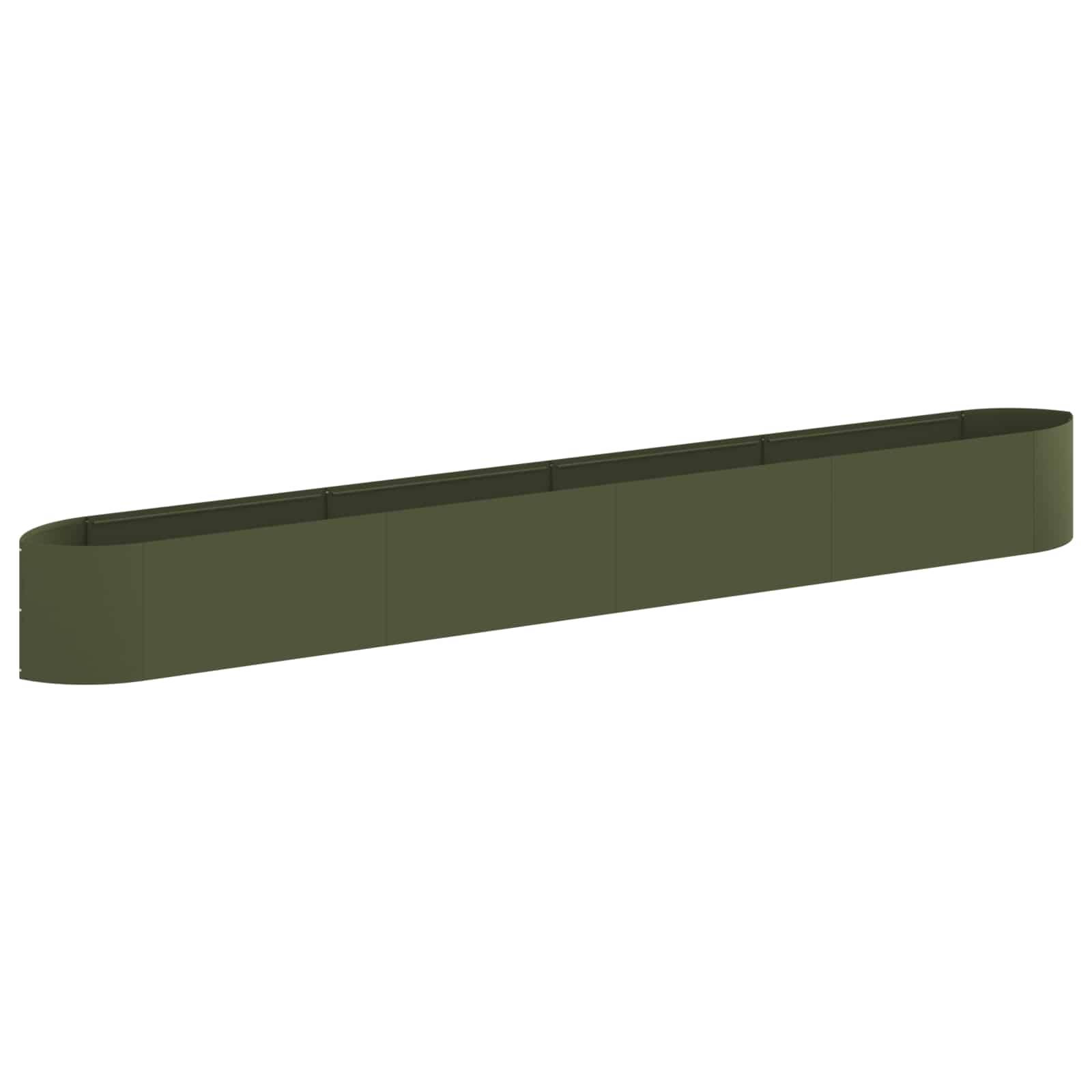 ComfortXL - Carré potager surélevé acier extérieur sans fond 380x40x40cm vert olive - ComfortXL Outdoor Living - Image 2