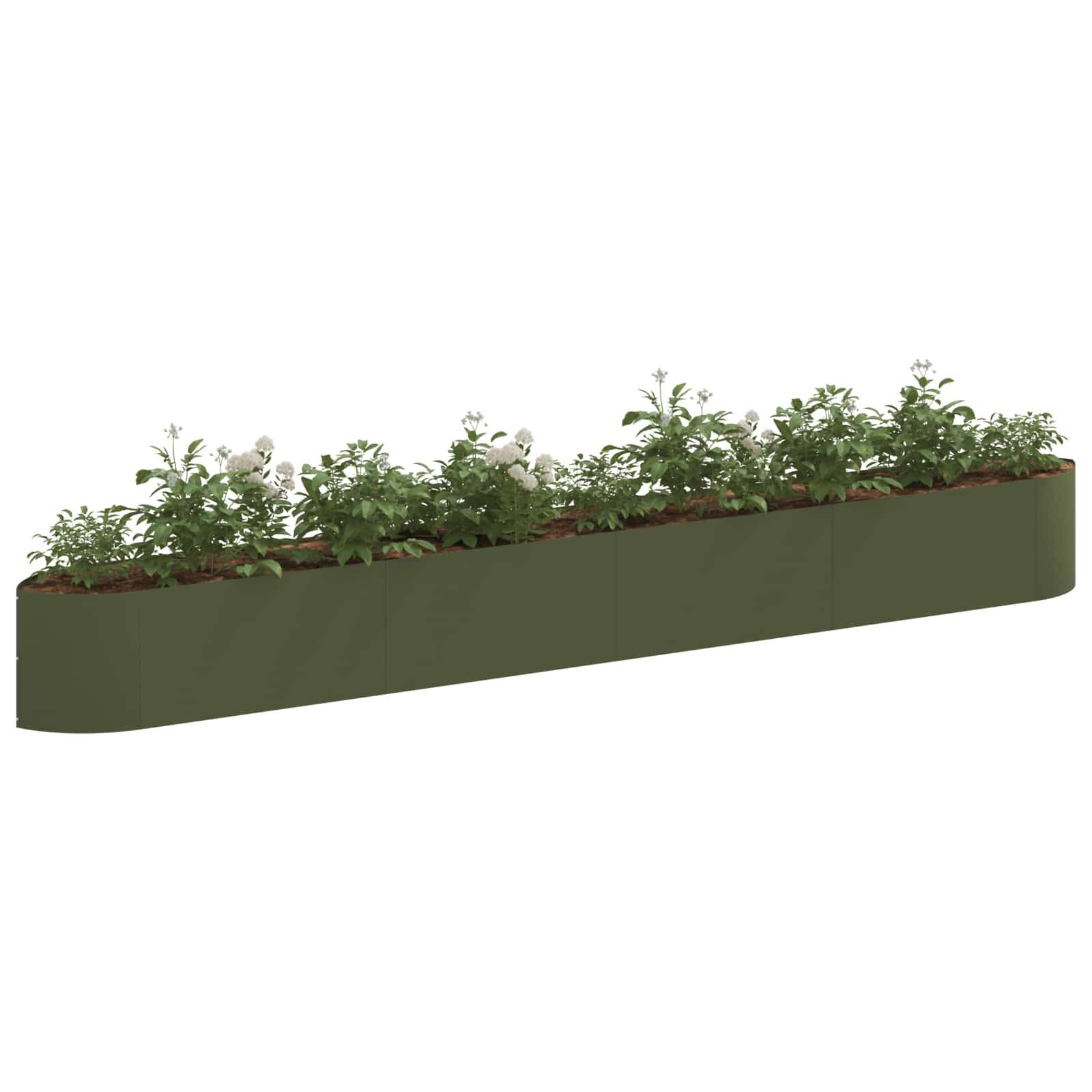 ComfortXL - Carré potager surélevé acier extérieur sans fond 380x40x40cm vert olive - ComfortXL Outdoor Living - Image 3