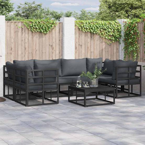 ComfortXL - Petit Salon de Jardin en Aluminium 6 Pièces Compact Pour Balcon et Terrasse Noir – ComfortXL Outdoor Living - Image 1