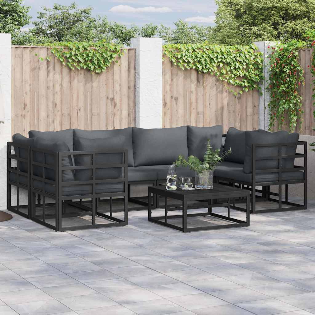 ComfortXL - Petit Salon de Jardin en Aluminium 6 Pièces Compact Pour Balcon et Terrasse Noir – ComfortXL Outdoor Living - Image 1