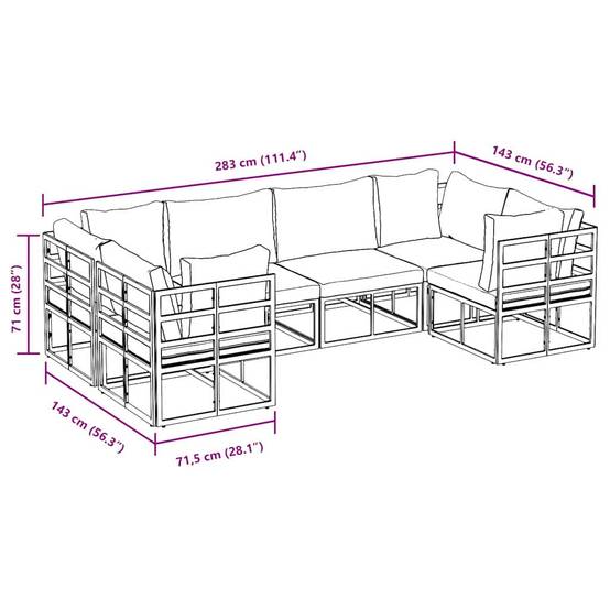 ComfortXL - Petit Salon de Jardin en Aluminium 6 Pièces Compact Pour Balcon et Terrasse Noir – ComfortXL Outdoor Living - Image 5