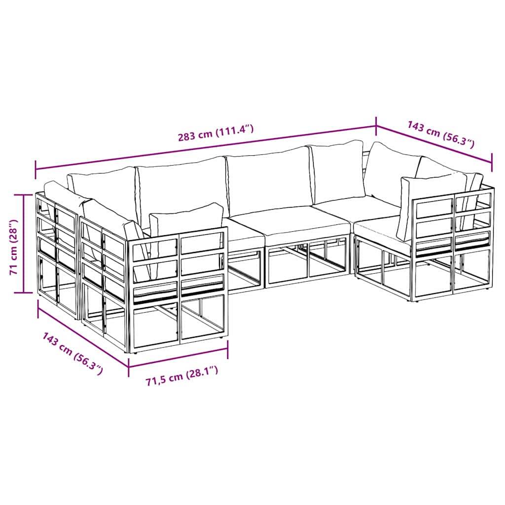 ComfortXL - Petit Salon de Jardin en Aluminium 6 Pièces Compact Pour Balcon et Terrasse Noir – ComfortXL Outdoor Living - Image 5