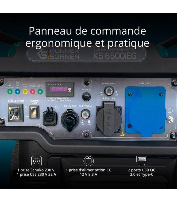Groupe électrogène Inverter KS 6500iEG (Essence/Gaz) - Image 10