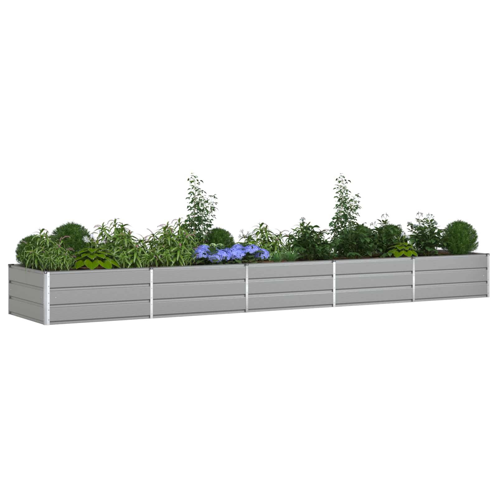 Jardinière Acier galvanisé Gris clair 480 x 100 x 45 cm - PANGIVO - Image 3