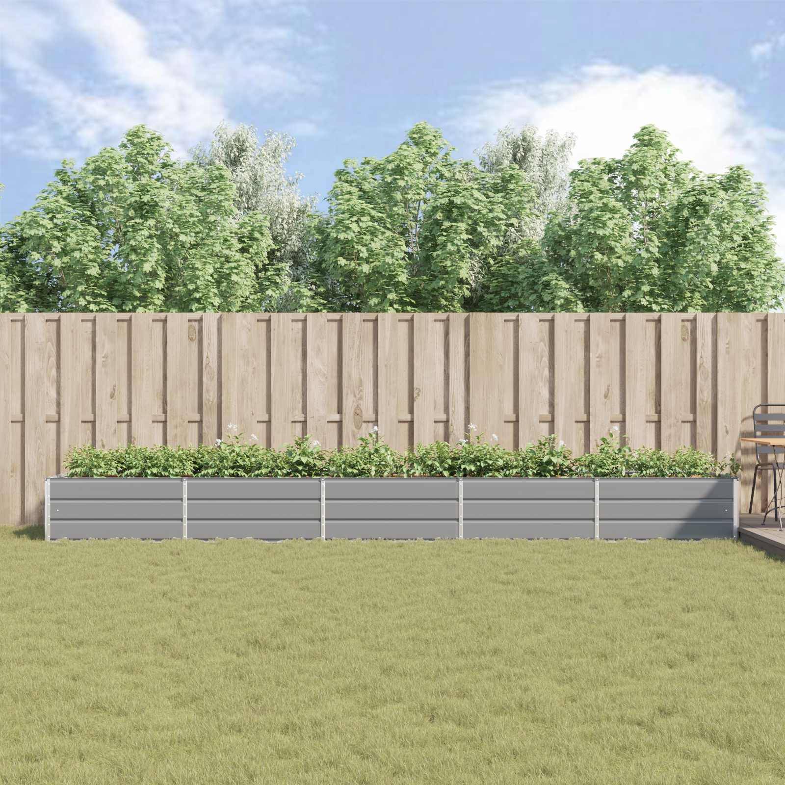 Jardinière Acier galvanisé Gris clair 480 x 100 x 45 cm - PANGIVO - Image 4