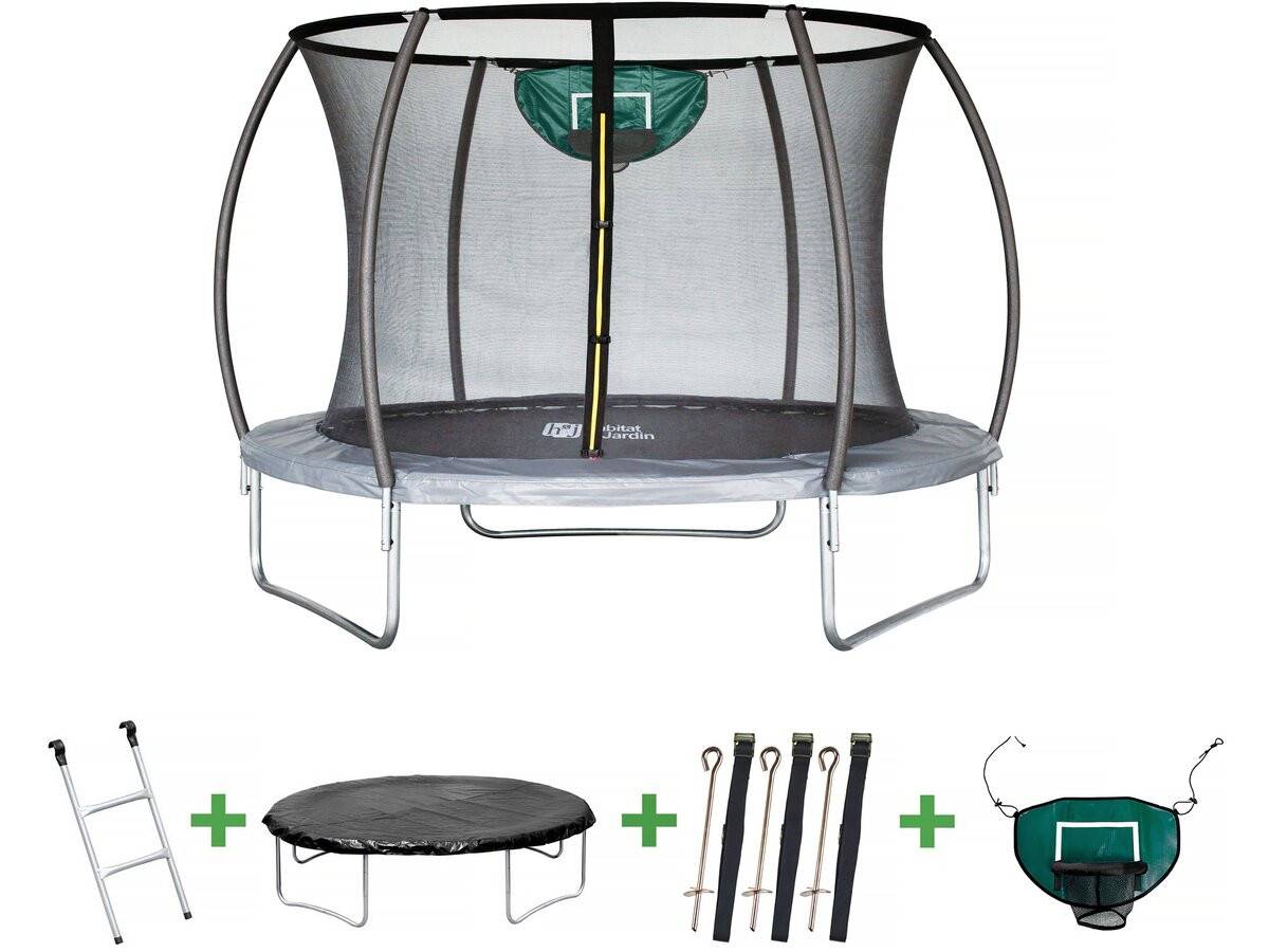 Habitat Et Jardin - Trampoline Avec Filet Intérieur "jumper" - ø 3,05 - Gris -habitat Et Jardin - Image 1