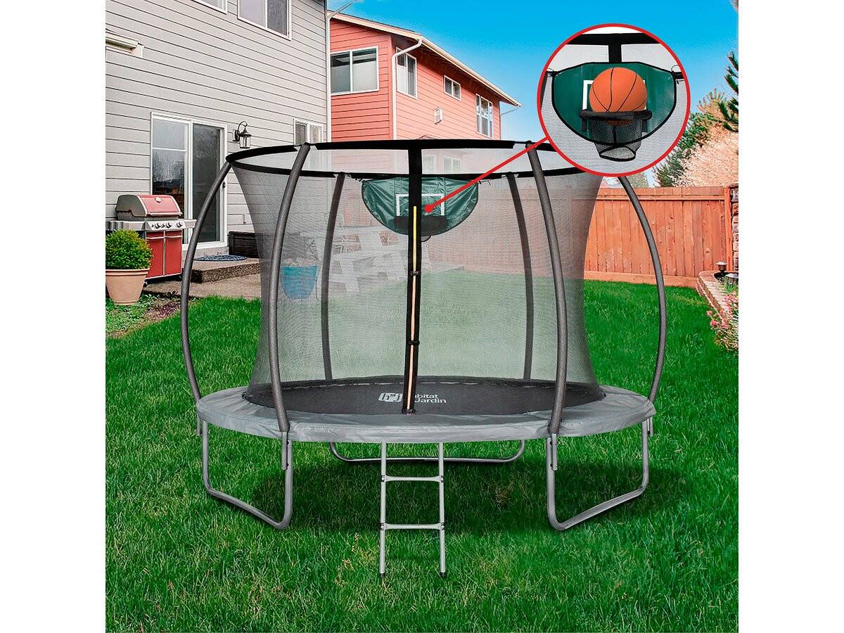 Habitat Et Jardin - Trampoline Avec Filet Intérieur "jumper" - ø 3,05 - Gris -habitat Et Jardin - Image 2