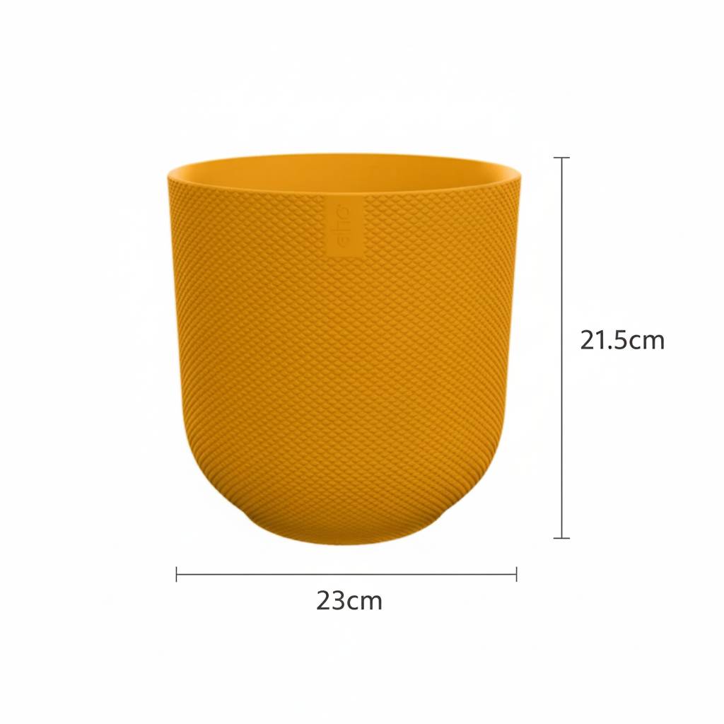 Pot de fleurs elho Jazz rond jaune - D.23cm x H.21cm - Image 3