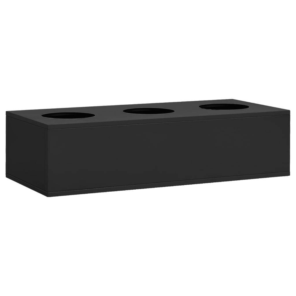 Boîte à fleurs de bureau anthracite 90 x 40 x 23 cm acier - Image 1